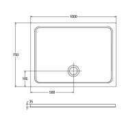 Душевой поддон 1000х750 ISVEA прямоугольный цвет белый