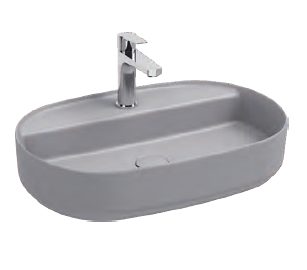 Раковина накладная ISVEA Infinity 60 овальная 60см цвет серый бетон матовый 10NF65060-2V