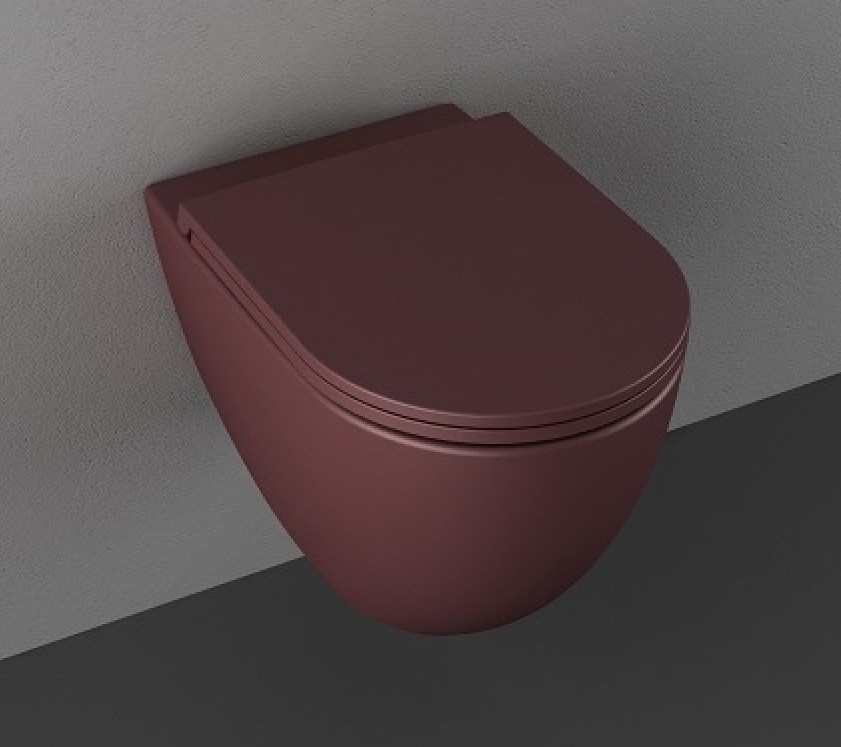 Унитаз ISVEA Infinity Vortex (смыв торнадо), подвесной ШГВ 365*530*400 цвет бордовый матовый 10NF02003-2R