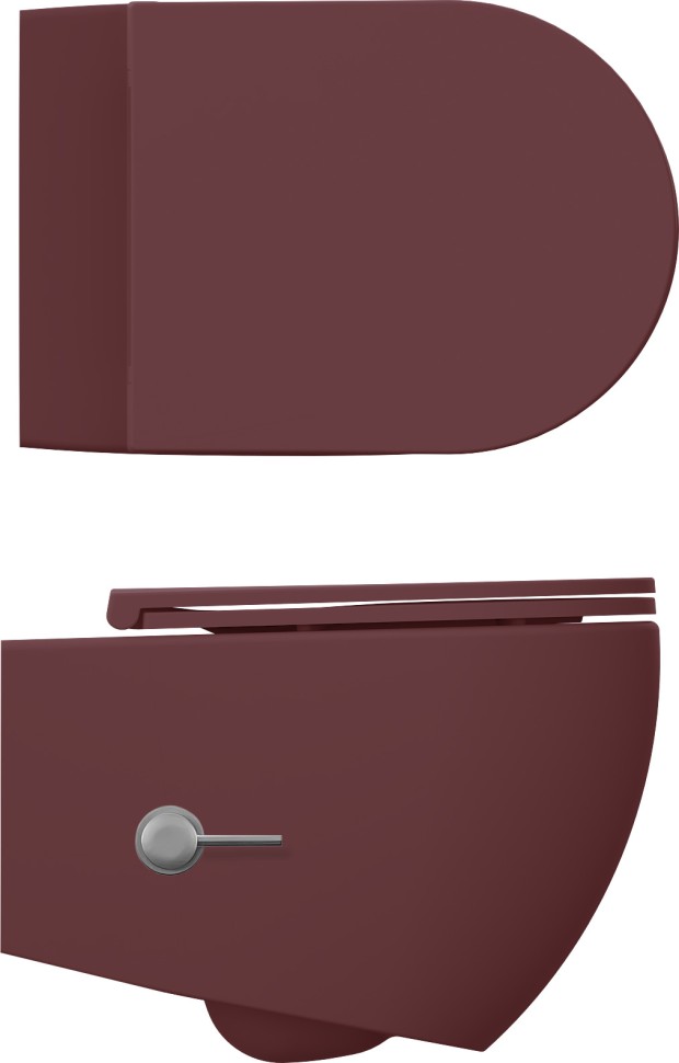 Унитаз ISVEA Infinity подвесной с функцией биде цвет бордовый матовый 10NFS1005I-2R