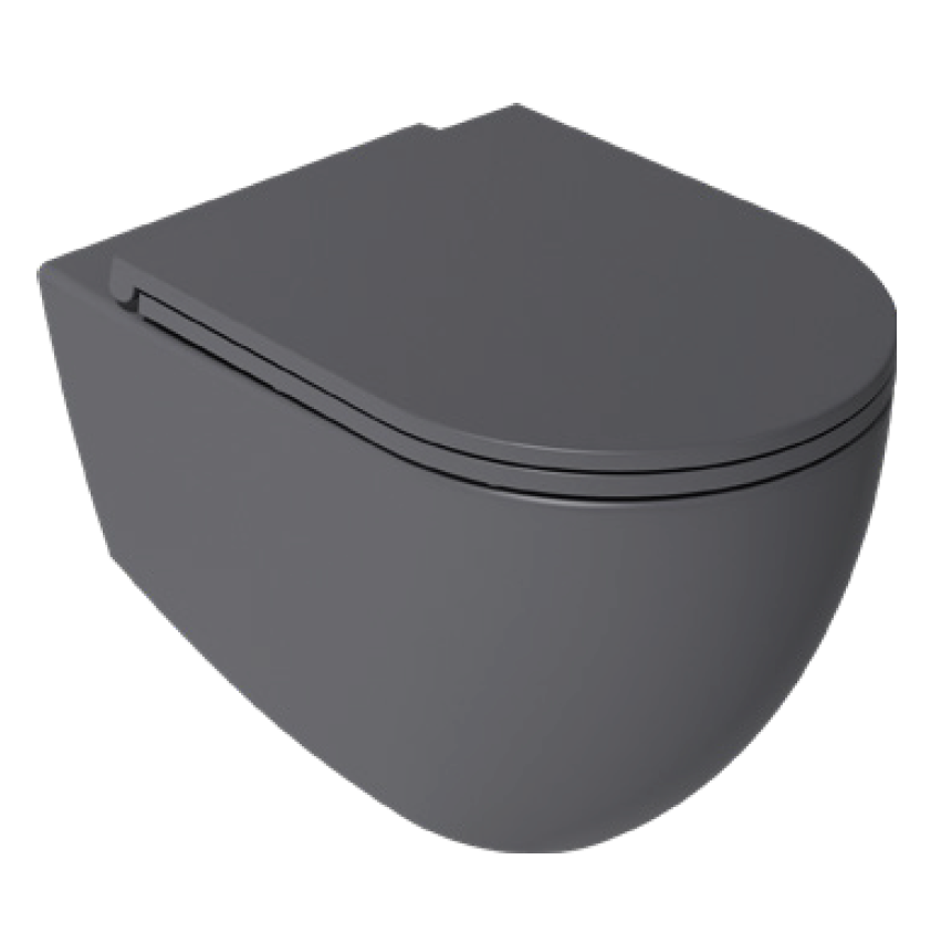 Унитаз ISVEA Infinity Vortex (смыв торнадо), подвесной ШГВ 365*530*400 цвет антрацит матовый 10NF02003-2C