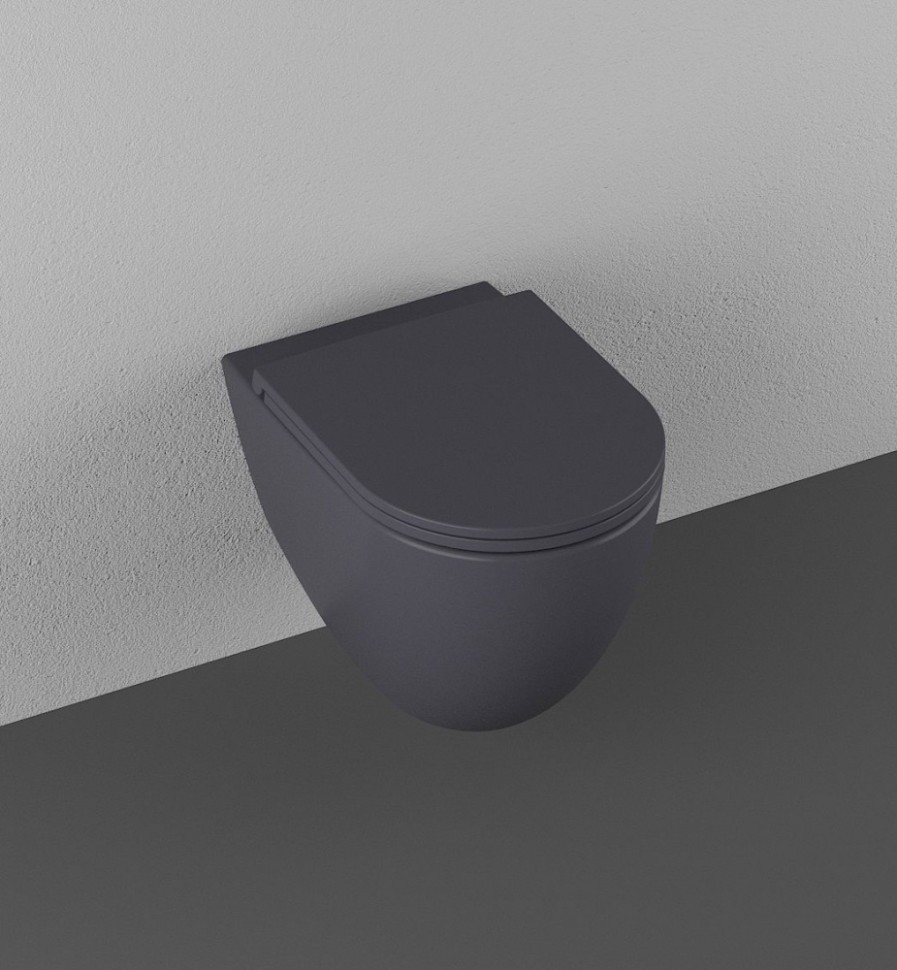 Унитаз ISVEA Infinity Vortex (смыв торнадо), подвесной ШГВ 365*530*400 цвет антрацит матовый 10NF02003-2C