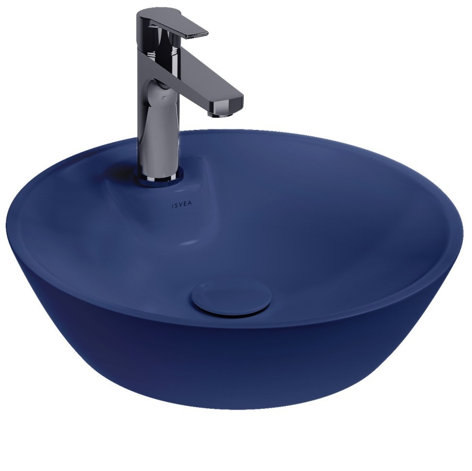Раковина ISVEA SistemaY Soft накладная ШГВ 450*450*120 отверстия для смесителя 1 цвет синий матовый 10SY65045-2Z
