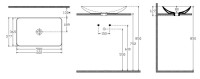 Раковина ISVEA SistemaY Clear накладная ШГВ 600*377*127 отверстия для смесителя отсутствуют цвет белый