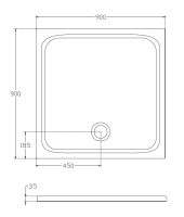 Душевой поддон 900х900 ISVEA квадратный цвет белый