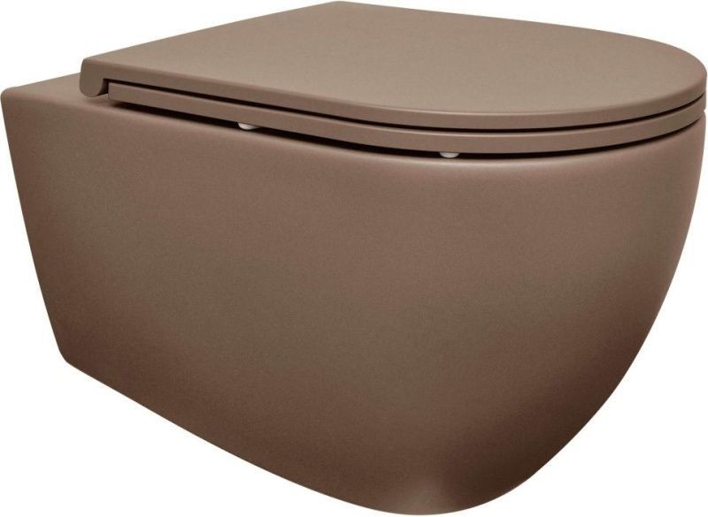 Унитаз ISVEA Infinity Vortex (смыв торнадо), подвесной ШГВ 365*530*400 цвет коричневый матовый 10NF02003-2H