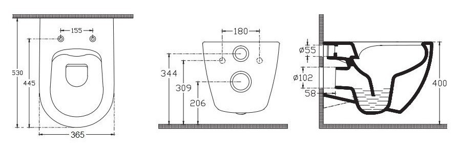 Унитаз ISVEA Infinity Vortex (смыв торнадо), подвесной ШГВ 365*530*400 цвет коричневый матовый 10NF02003-2H