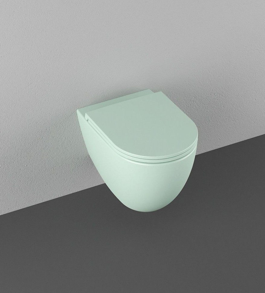 Унитаз ISVEA Infinity Vortex (смыв торнадо), подвесной ШГВ 365*530*400 цвет мятно-зеленый матовый 10NF02003-2T