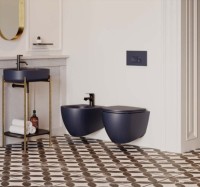 Унитаз ISVEA Infinity Vortex (смыв торнадо), подвесной ШГВ 365*530*400 цвет синий матовый 10NF02003-2Z