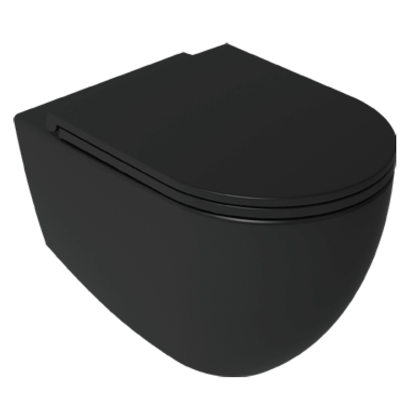 Унитаз ISVEA Infinity Vortex (смыв торнадо), подвесной ШГВ 365*530*400 цвет черный матовый 10NF02003-2N