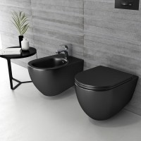 Унитаз ISVEA Infinity Vortex (смыв торнадо), подвесной ШГВ 365*530*400 цвет черный матовый 10NF02003-2N